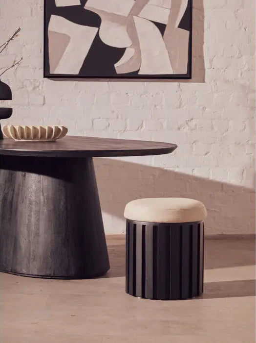 Black Ridged Stool-Modern Seating-Dining Furniture-Velvet & Vigor