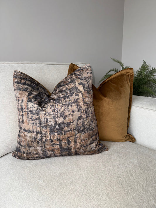 Gold Metallic Velvet Cushion-45x45cm-Luxury Soft Furnishings-Luxury Home Decor-Velvet & Vigor