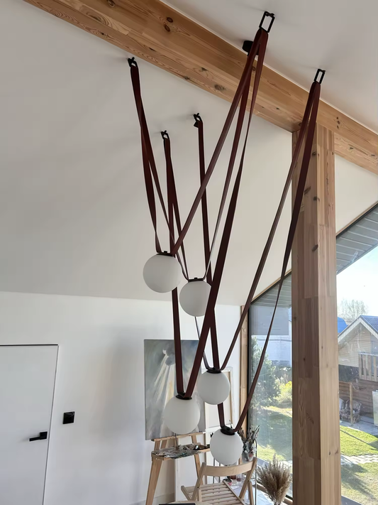 Modern Leather Designer Belt Chandelier-Nordic Ceiling Light - Velvet&Vigor