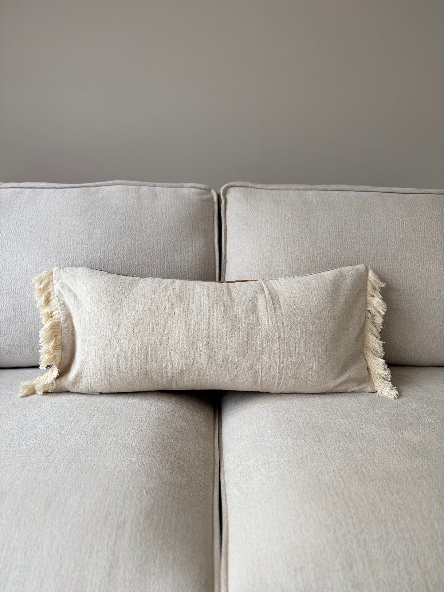 Boho Cushion-30x70cm-Cream;Brown-Luxury Soft Furnishings-Velvet&Vigor