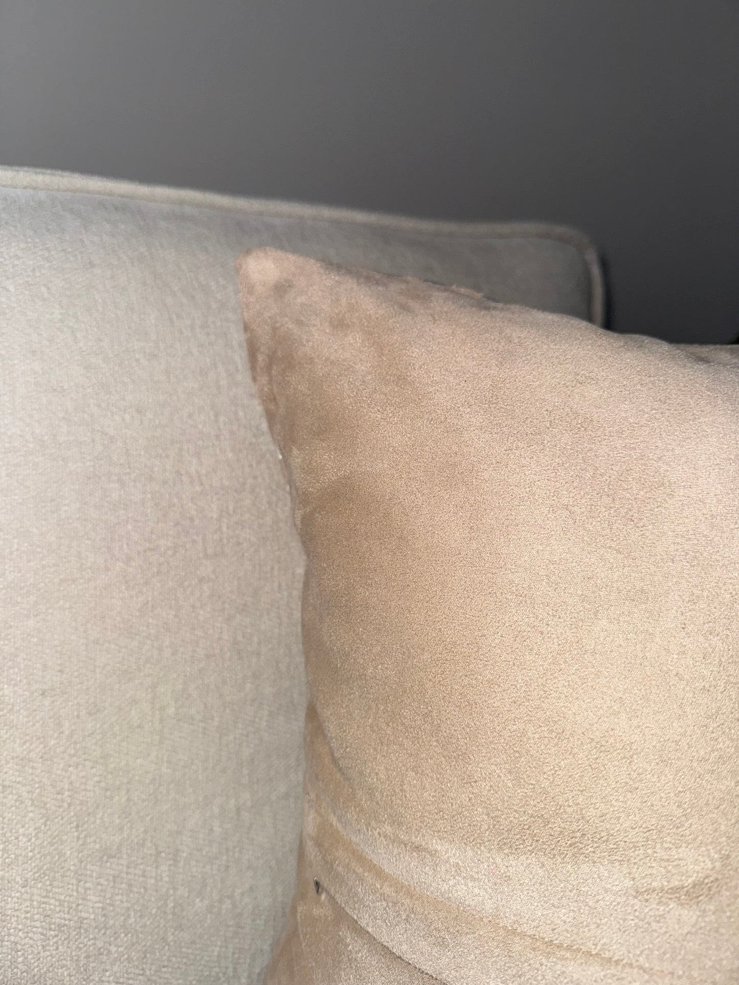 Handmade Luxury Cushion-45x45-White;Taupe-Unique Home Decor-Velvet & Vigor