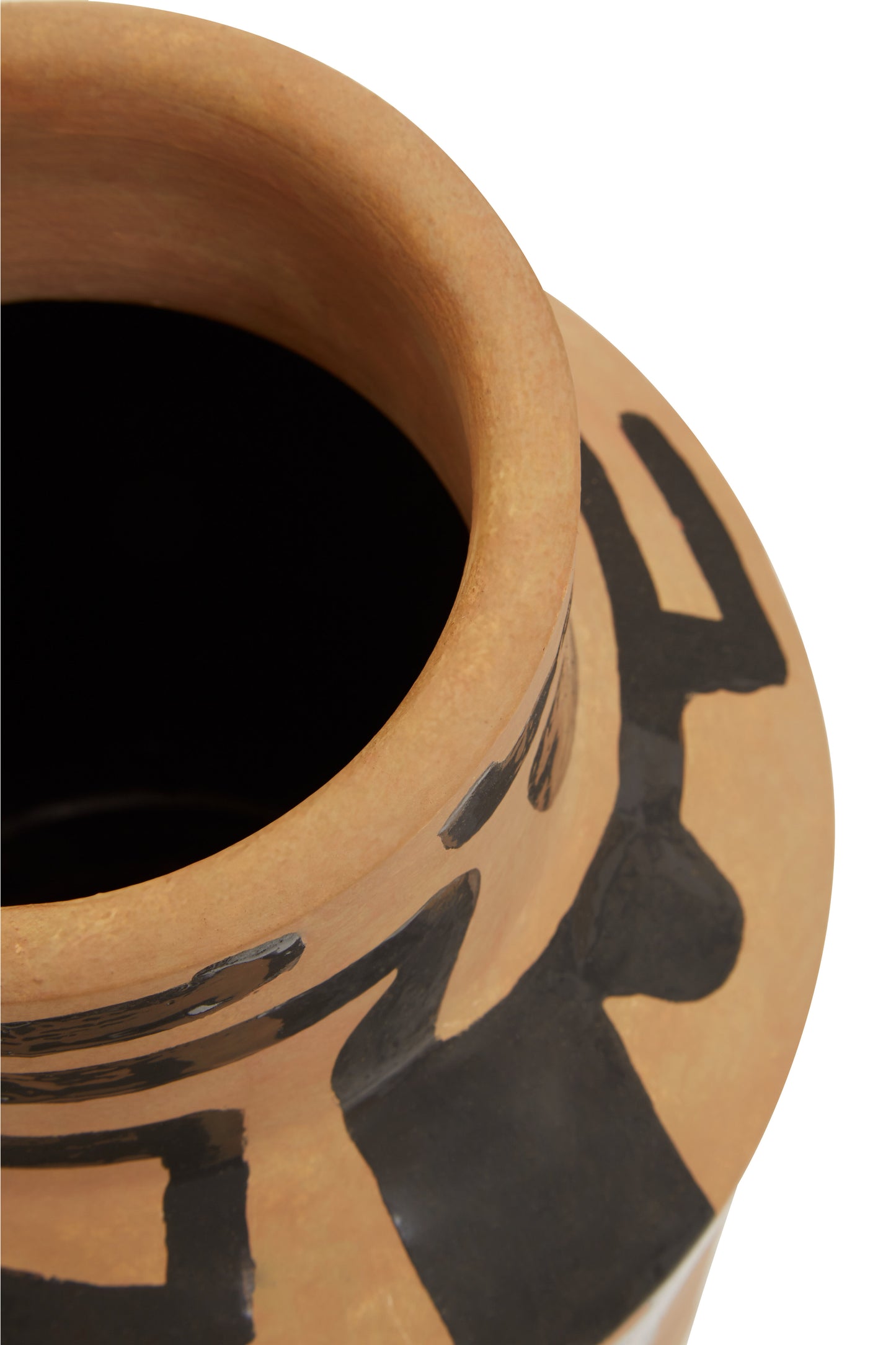 Handmade Earthware Vase-Abstract Print-H41cm-Unique Home Decor-Velvet & Vigor