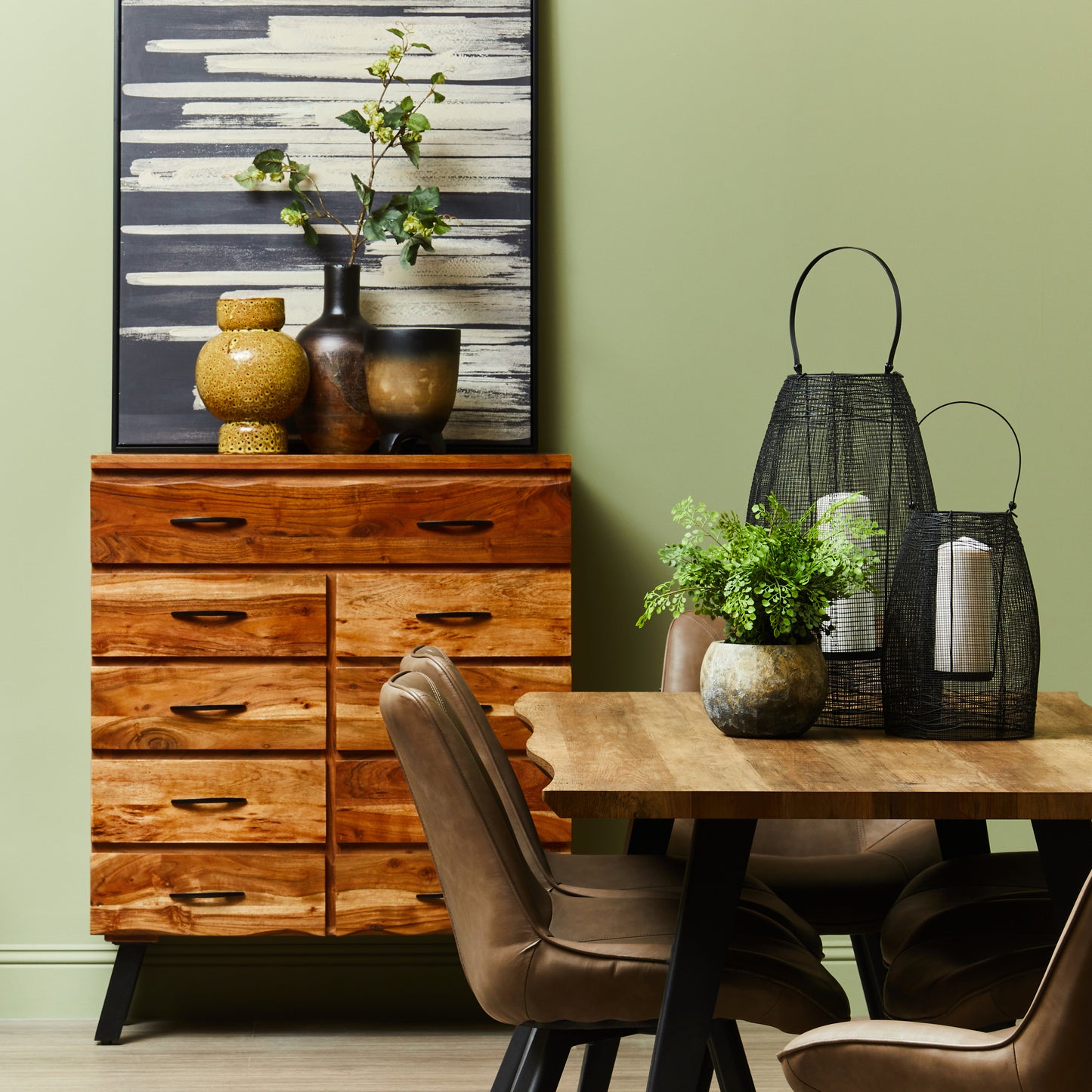 Velvet & Vigor Ceramic Vase-Brown;Ochre-Unique Home Decor