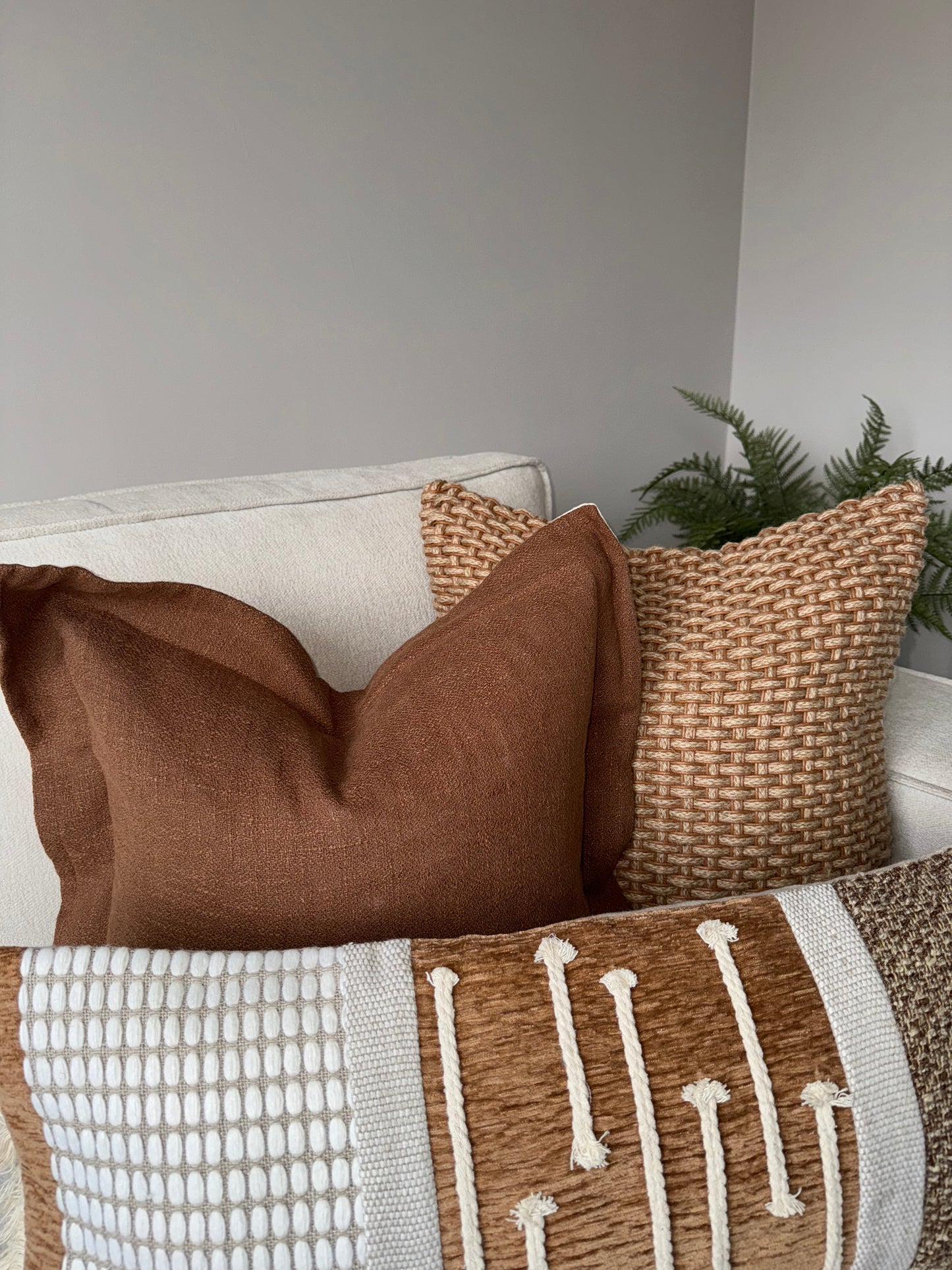 Boho Cushion-30x70cm-Cream;Brown-Luxury Soft Furnishings-Velvet&Vigor