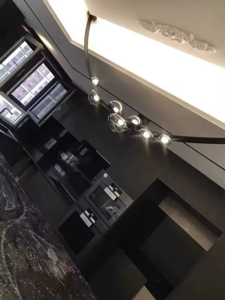 Leather Belt Glass LED Ceiling Chandelier | Minimalist Home Decor - Velvet&Vigor