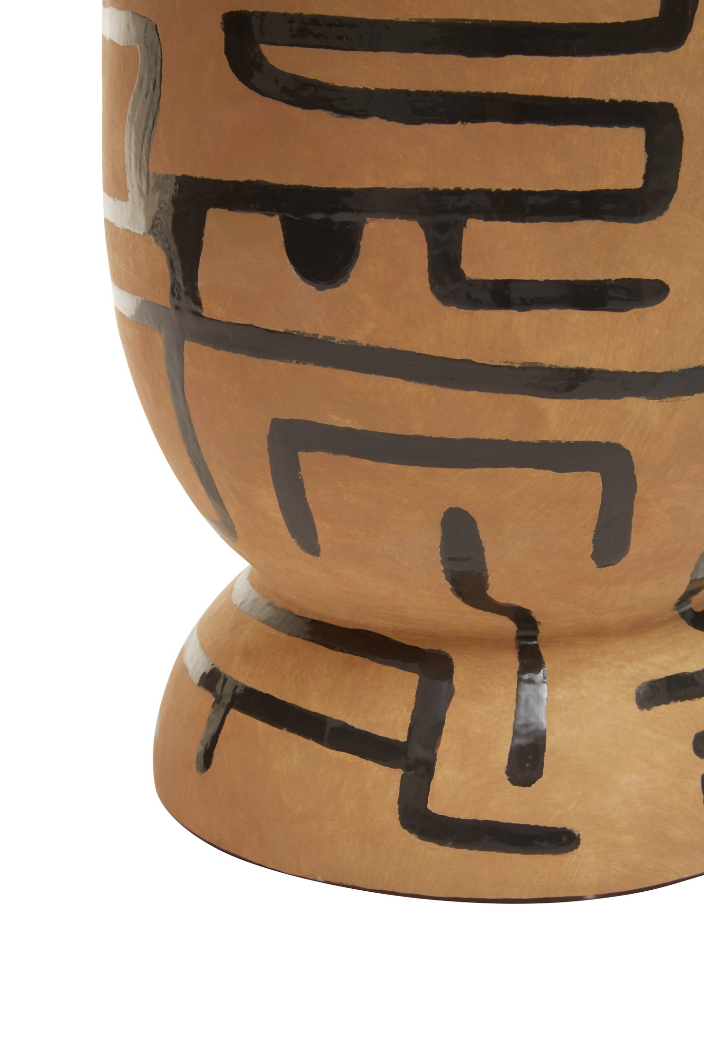 Handmade Earthware Vase-Abstract Print-H41cm-Unique Home Decor-Velvet & Vigor
