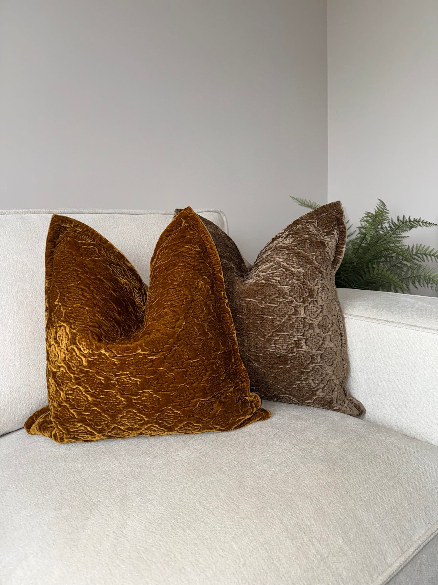 Luxury Handmade Velvet Cushion-45x45cm-Gold;Bronze-Luxury Soft Furnishings-Velvet & Vigor