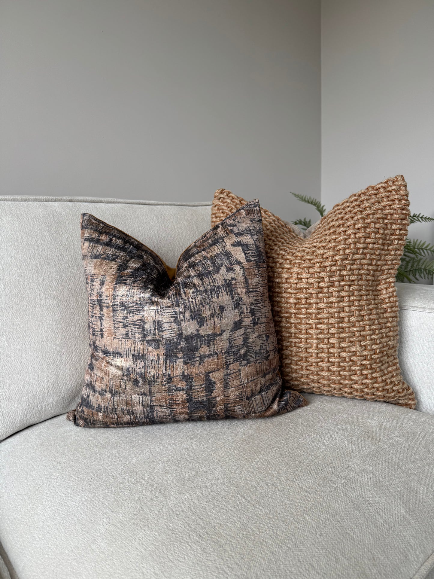 Gold Metallic Velvet Cushion-45x45cm-Luxury Soft Furnishings-Luxury Home Decor-Velvet & Vigor