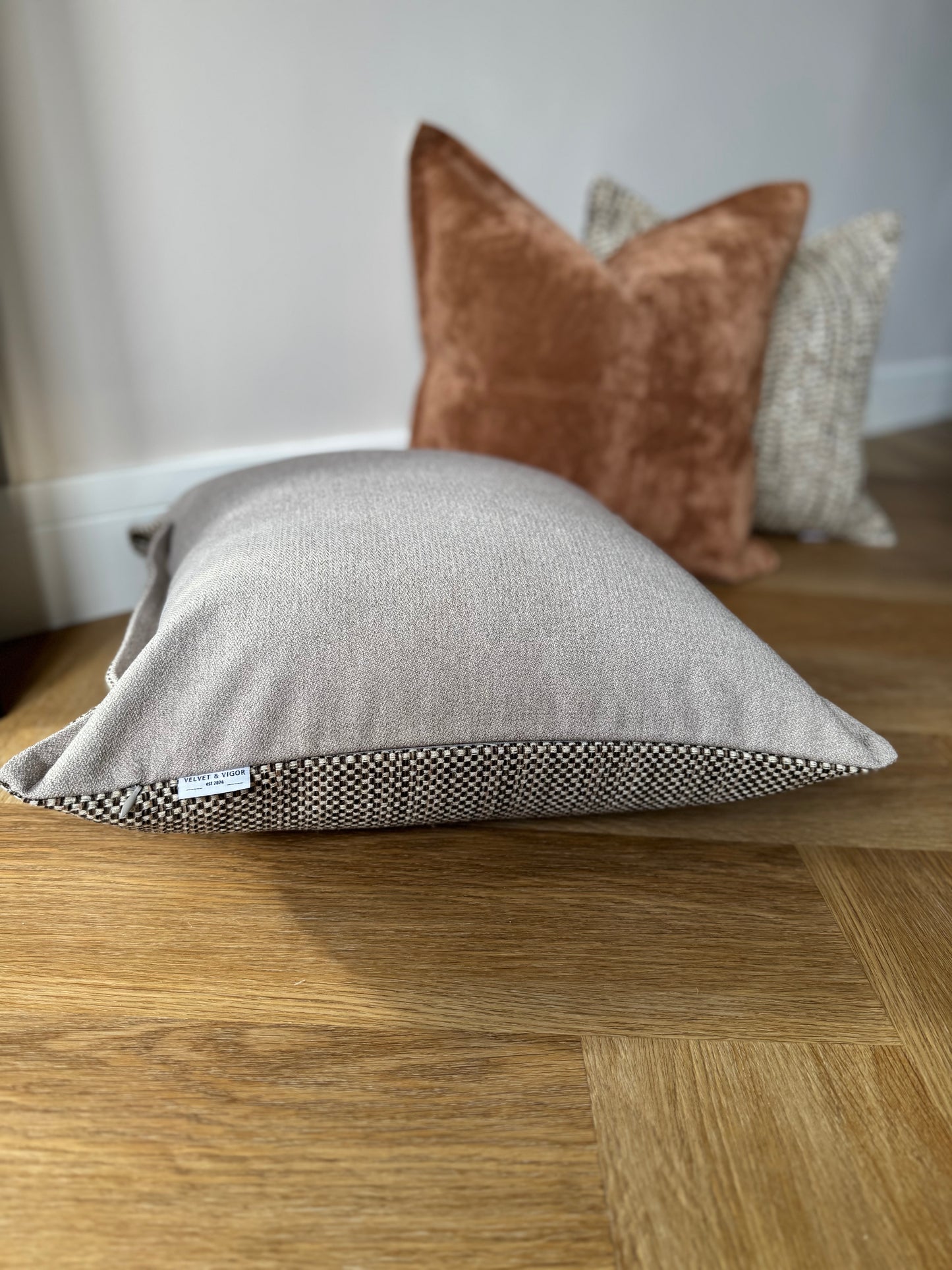 Liora Cushion Cover-Beige-Neutral Home Decor-Living Room interiors-Velvet&Vigor