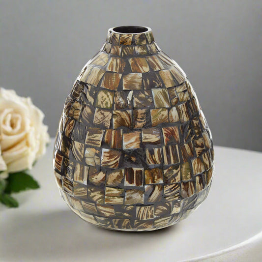 Velvet & Vigor Shell Vase-Unique Handmade Vase-Unique Home Decor-Earth Tones