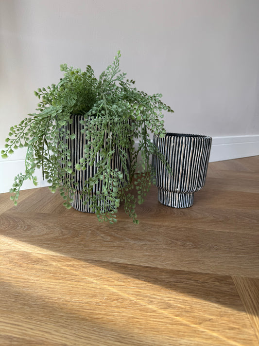Pembe Striped Ceramic Planter