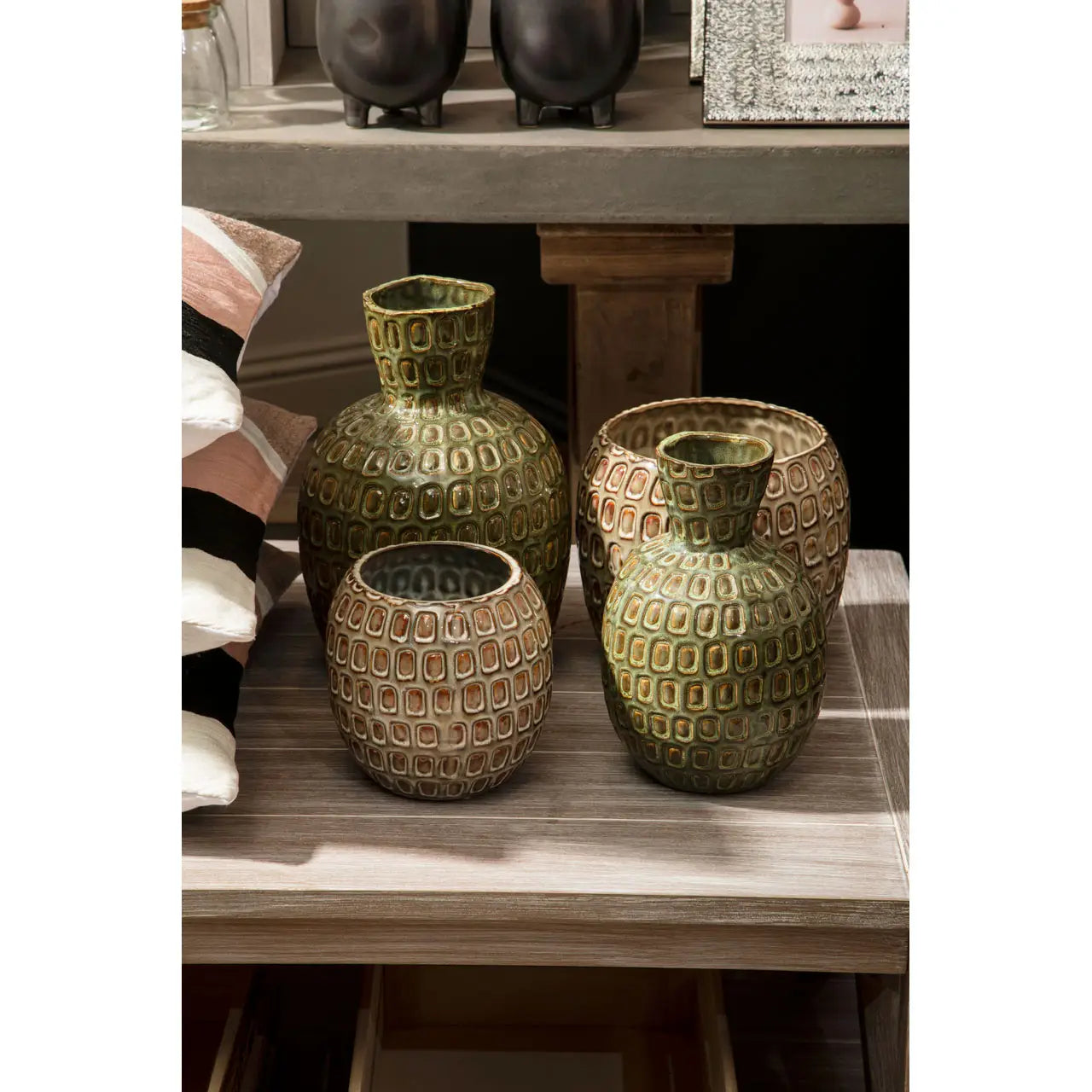 Unique Glazed Handmade Vase-Earth Tones-Unique Home Decor-Media Wall Accessories-Velvet & Vigor
