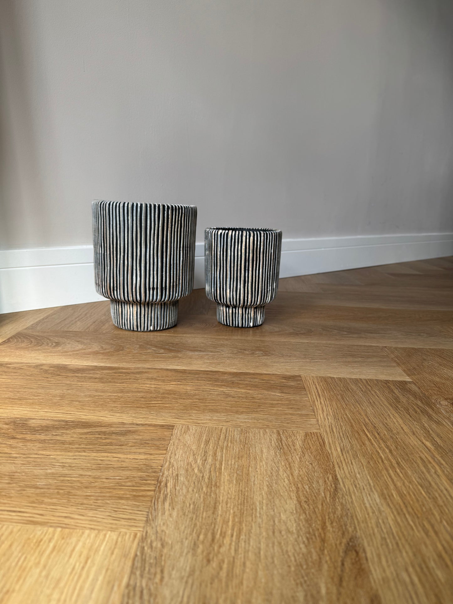 Pembe Striped Ceramic Planter