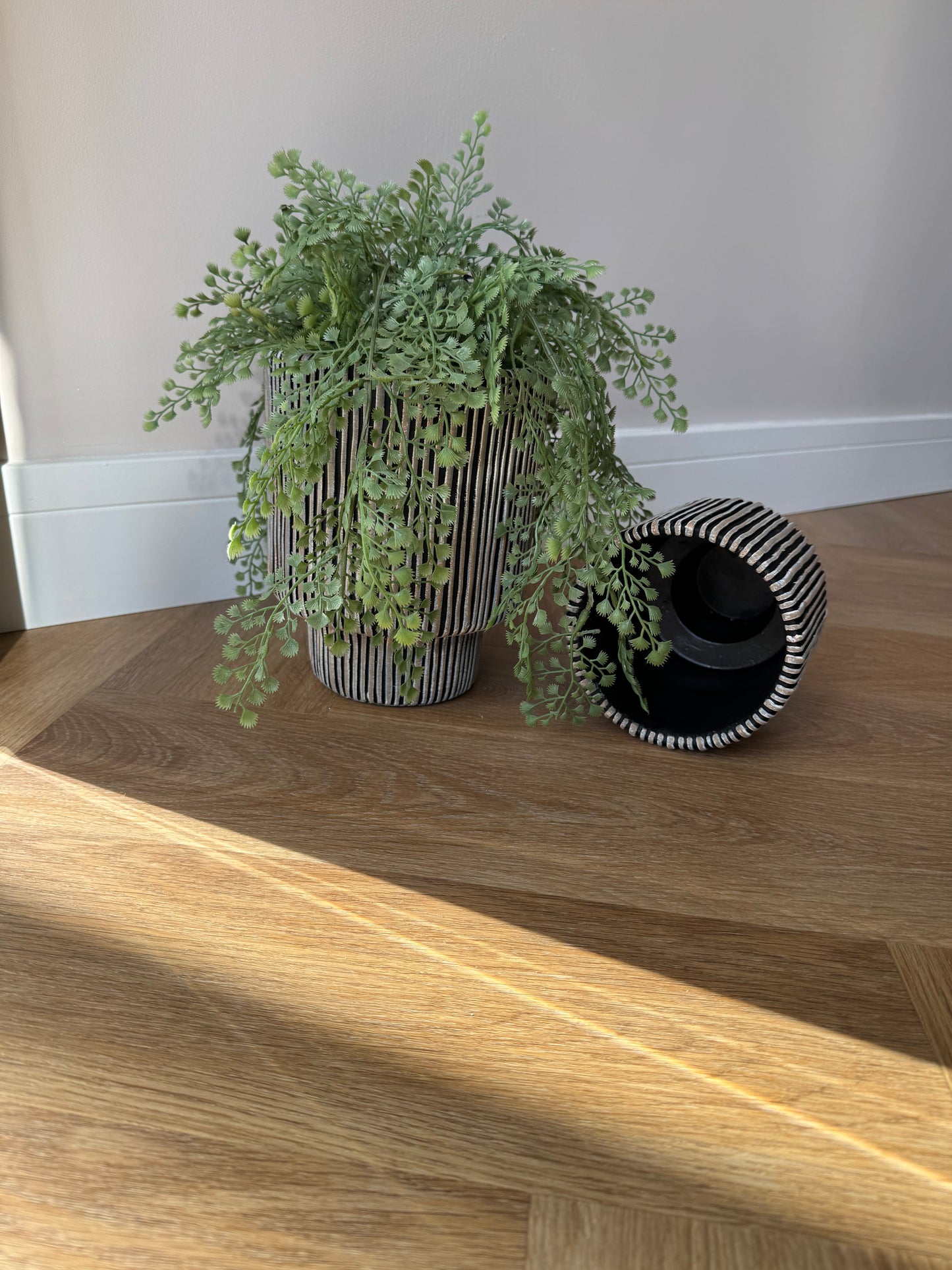 Pembe Striped Ceramic Planter