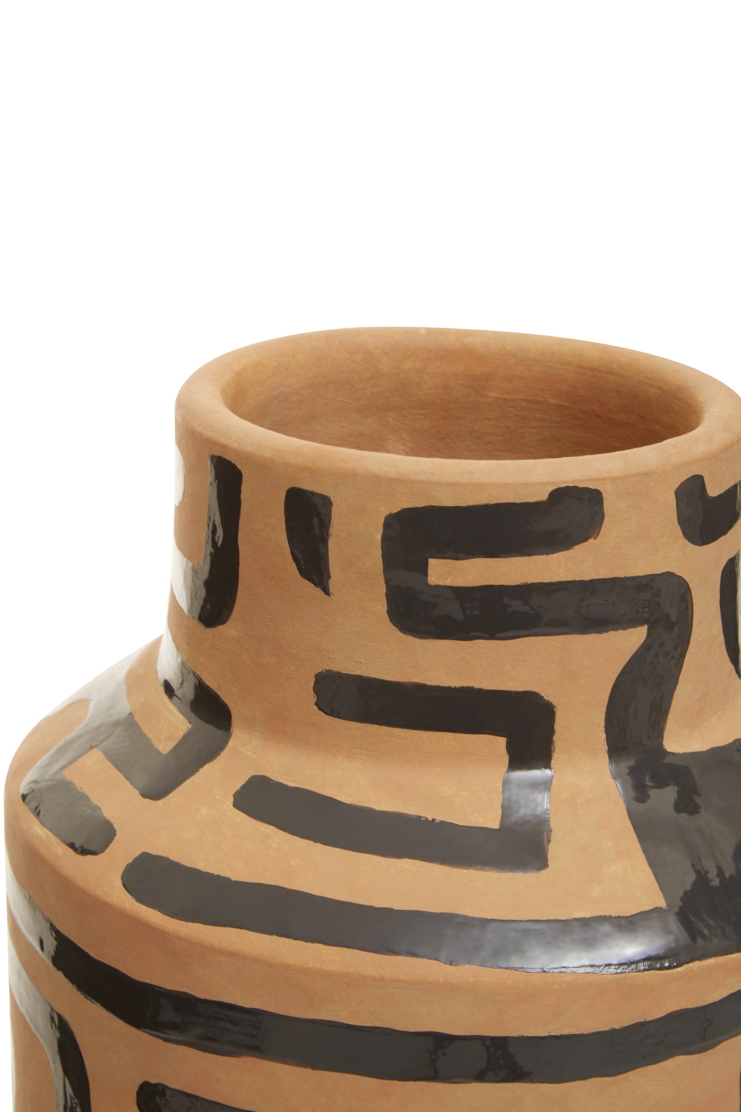 Handmade Earthware Vase-Abstract Print-H41cm-Unique Home Decor-Velvet & Vigor