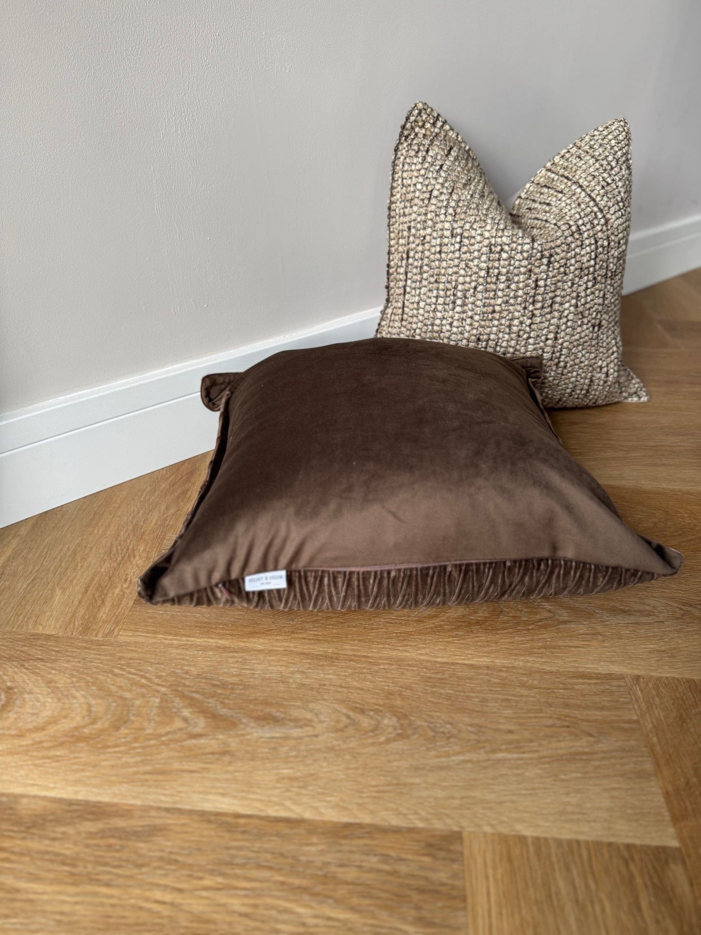 Luxury Velvet Cushion-Brown-45x45-Living Room Accessories-Velvet & Vigor