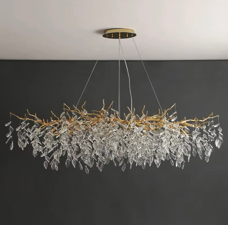 Luxury Gold Crystal LED Chandeliers | Living/Dining Room Lighting - Velvet&Vigor