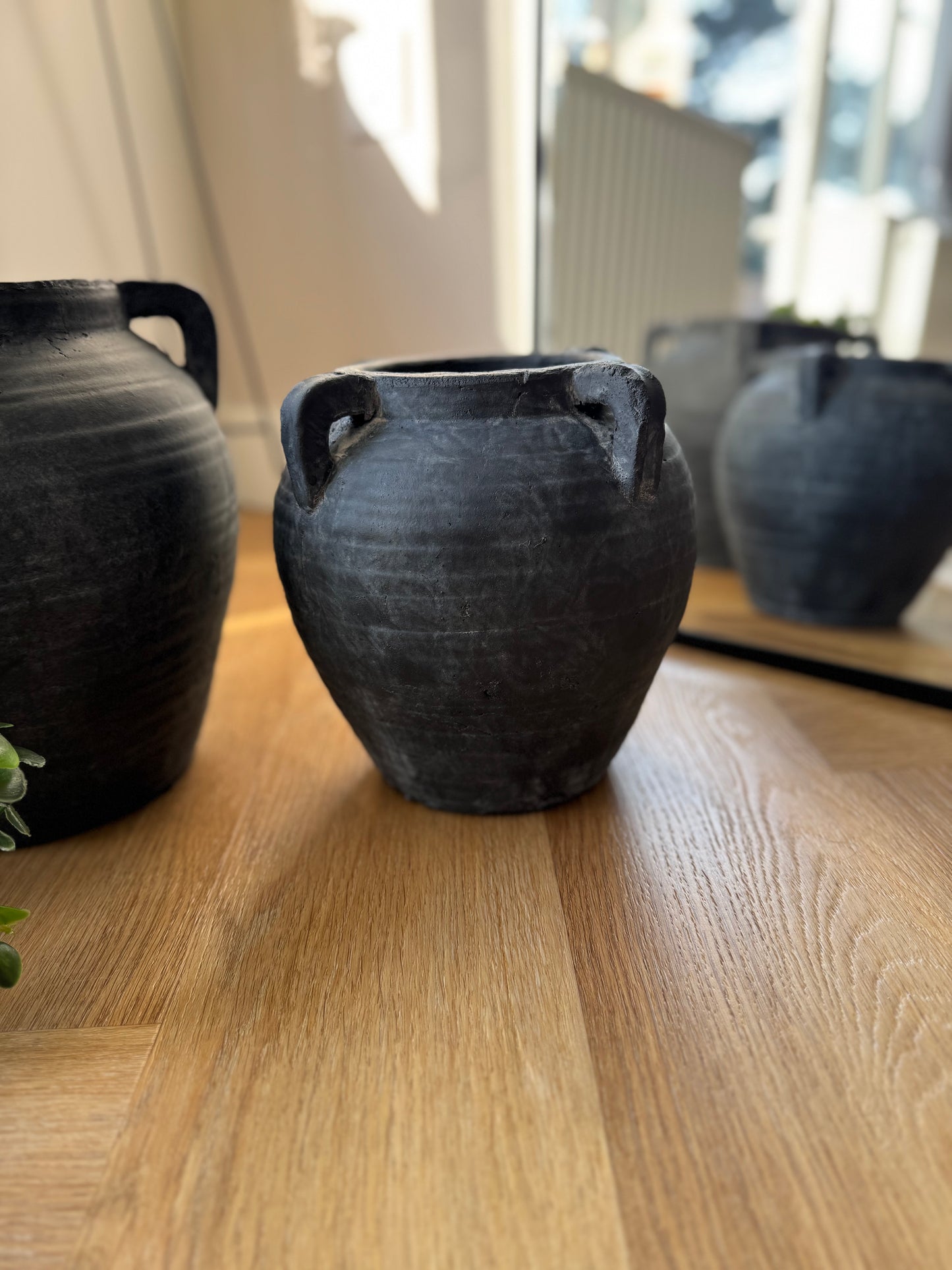 Gaia Rustic Black Vase-Indoor/Outdoor