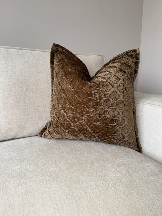 Luxury Handmade Velvet Cushion-45x45cm-Gold;Bronze-Luxury Soft Furnishings-Velvet & Vigor