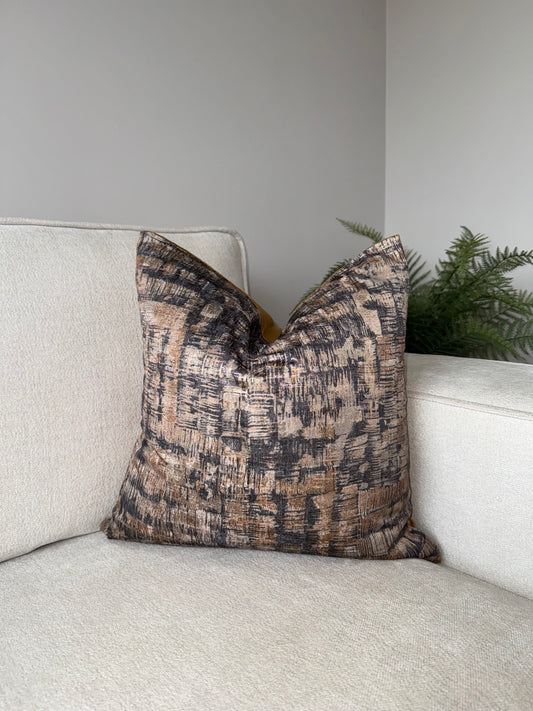 Gold Metallic Velvet Cushion-45x45cm-Luxury Soft Furnishings-Luxury Home Decor-Velvet & Vigor