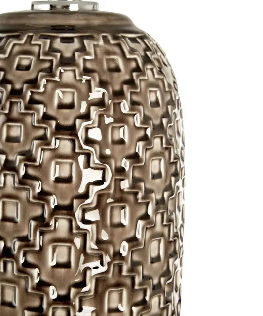 Unique Table Lamp-Grey, Brown Shade, 70cm-Velvet & Vigor