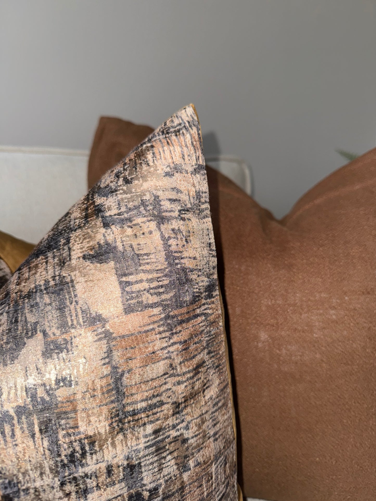 Gold Metallic Velvet Cushion-45x45cm-Luxury Soft Furnishings-Luxury Home Decor-Velvet & Vigor