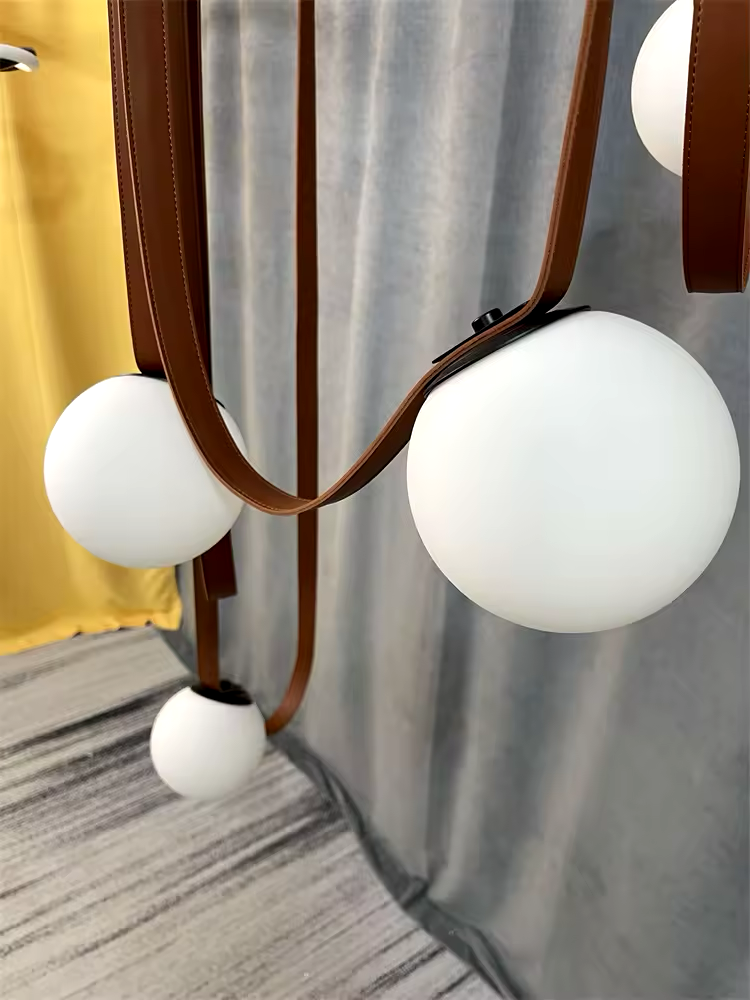 Modern Leather Designer Belt Chandelier-Nordic Ceiling Light - Velvet&Vigor