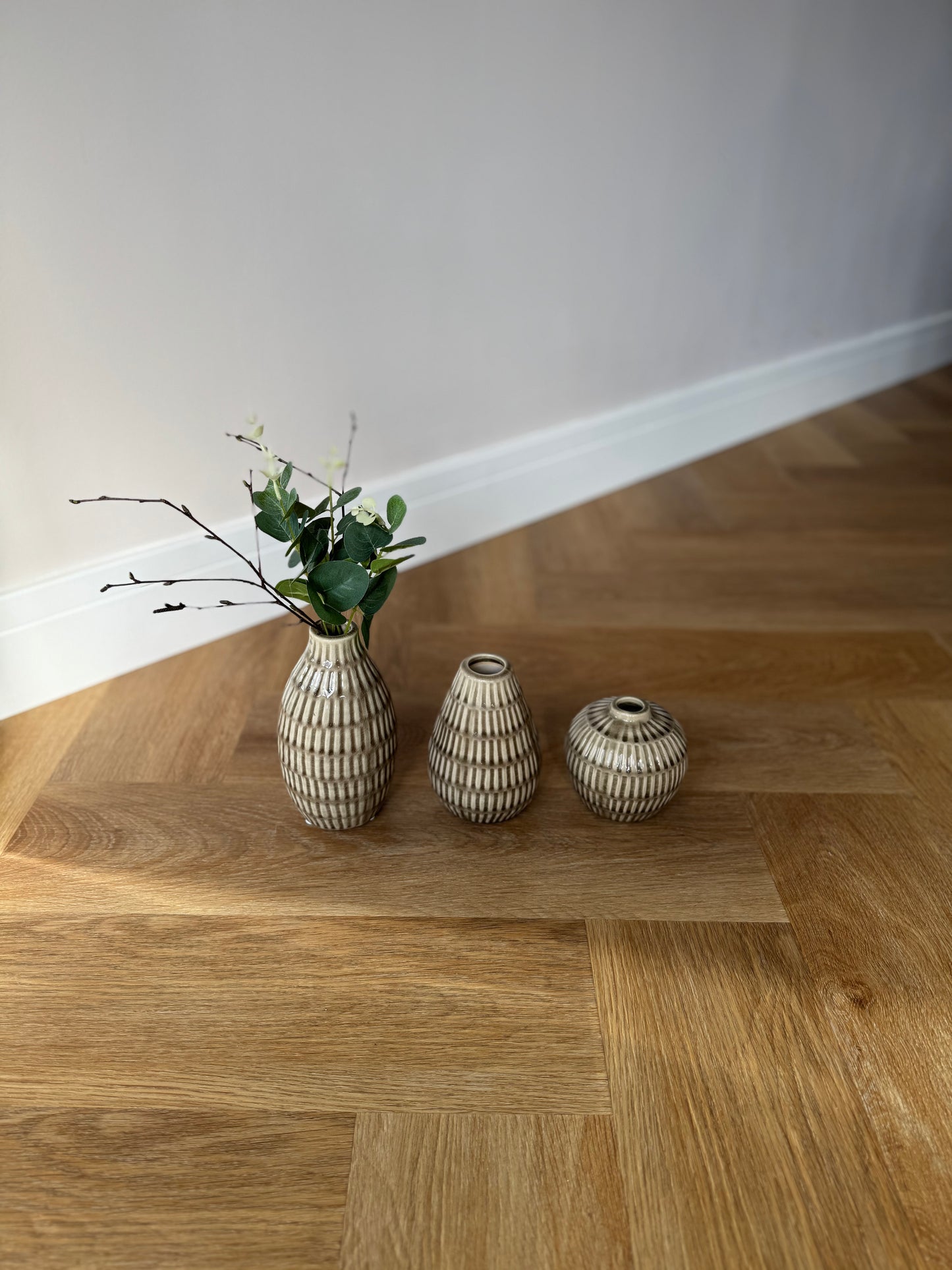 Boho Striped Ceramic Vase Set