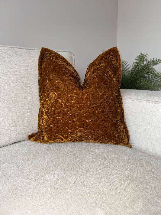 Luxury Handmade Velvet Cushion-45x45cm-Gold;Bronze-Luxury Soft Furnishings-Velvet & Vigor