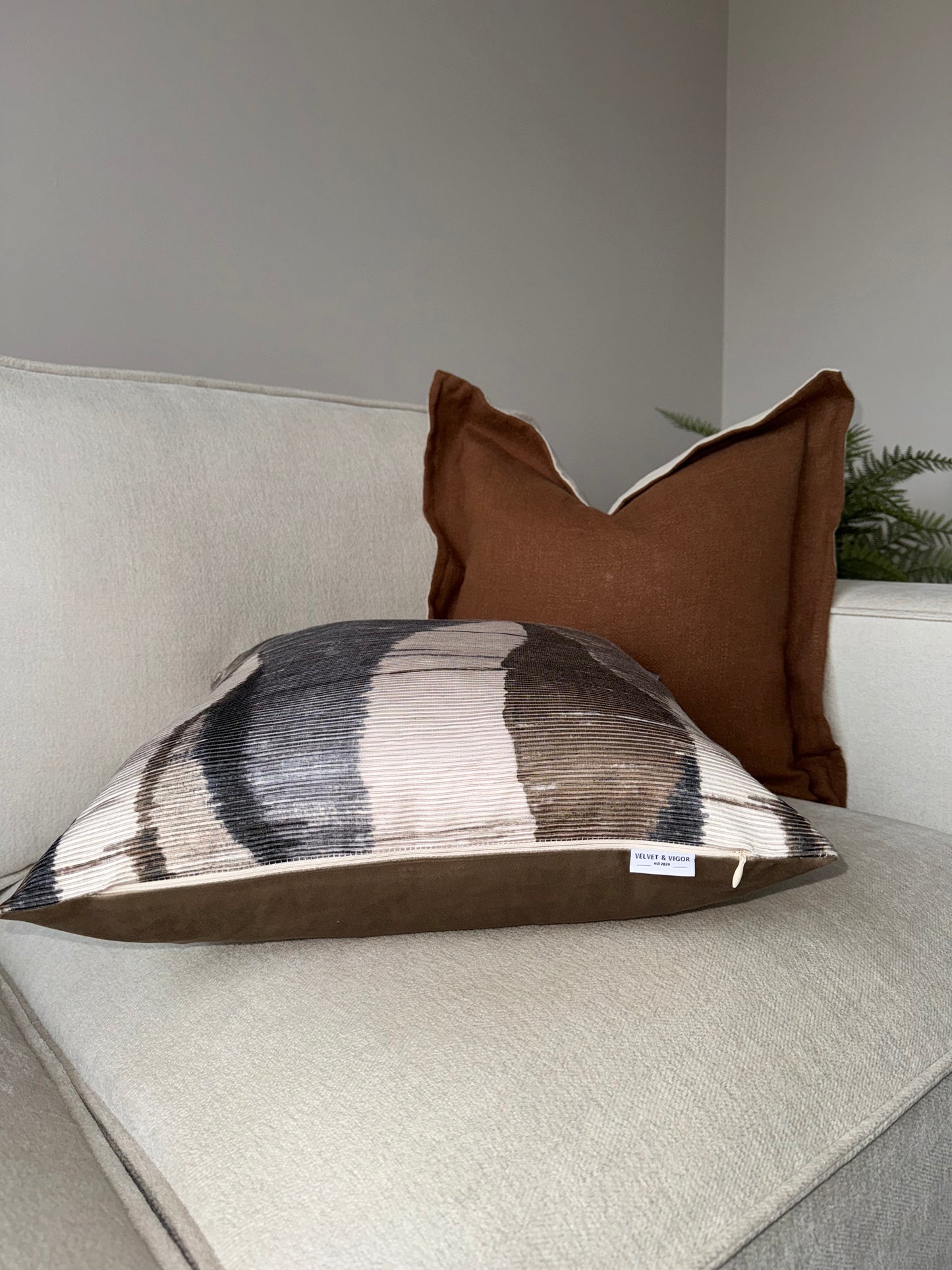 Harmony Print Velvet Cushion