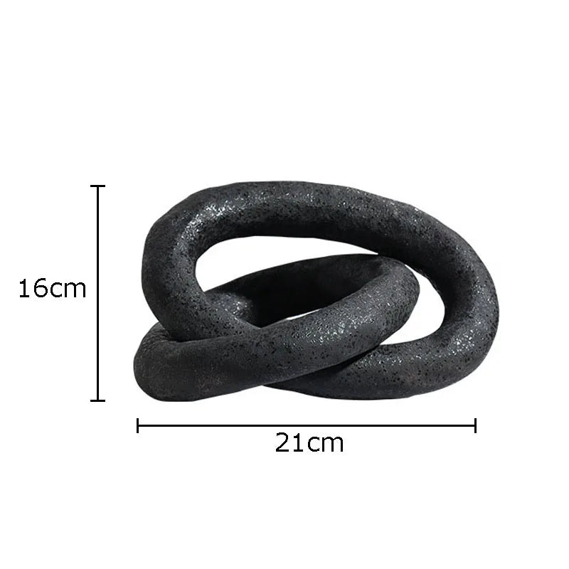 Black Knot Sculpture-Modern Decorative Accessories-Media Wall-Velvet & Vigor