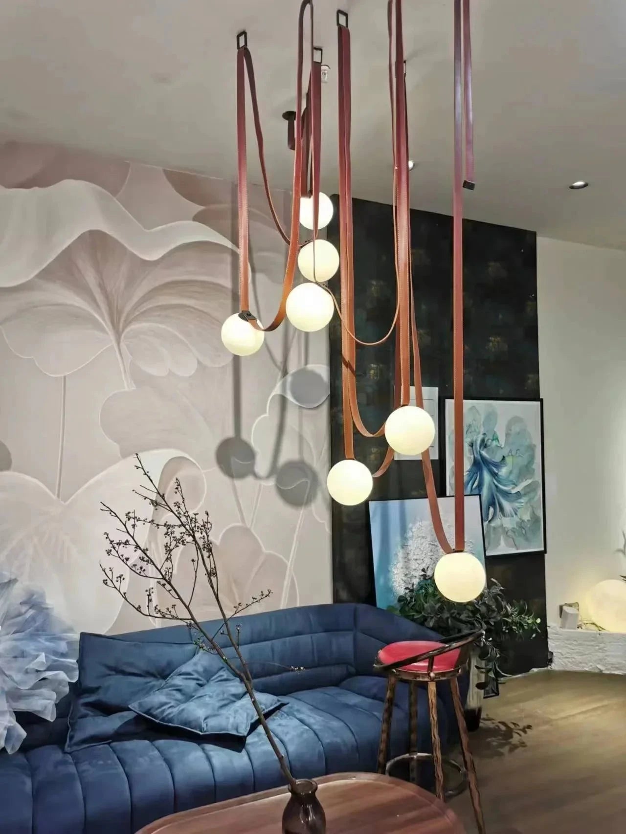 Modern Leather Designer Belt Chandelier-Nordic Ceiling Light - Velvet&Vigor