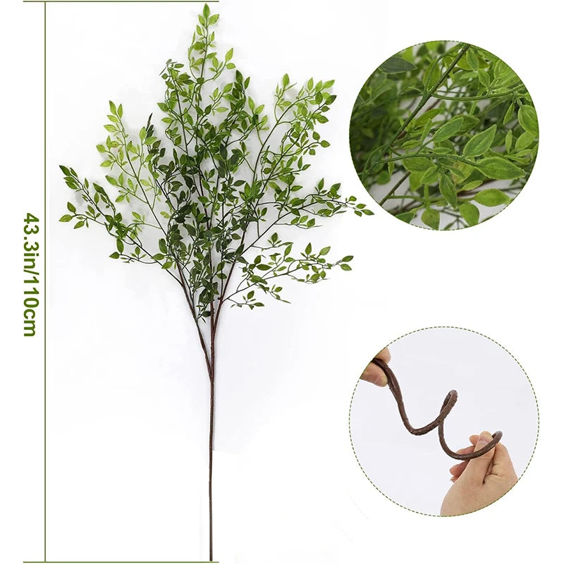 Velvet & Vigor-Artificial Eucalyptus-110cm-Green;Brown-Faux Flower Branch