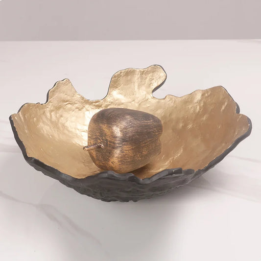 Velvet & Vigor Handcrafted Irregular Bowl- Desktop Storage-Media Wall Accessories-Gold;Black