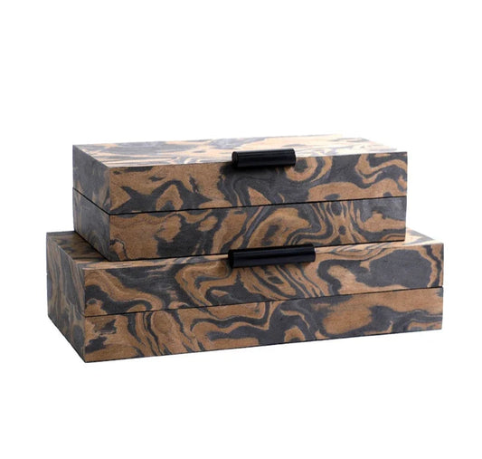 Velvet & Vigor Modern Decorative Storage Box-Patterned-Media Wall Accessories