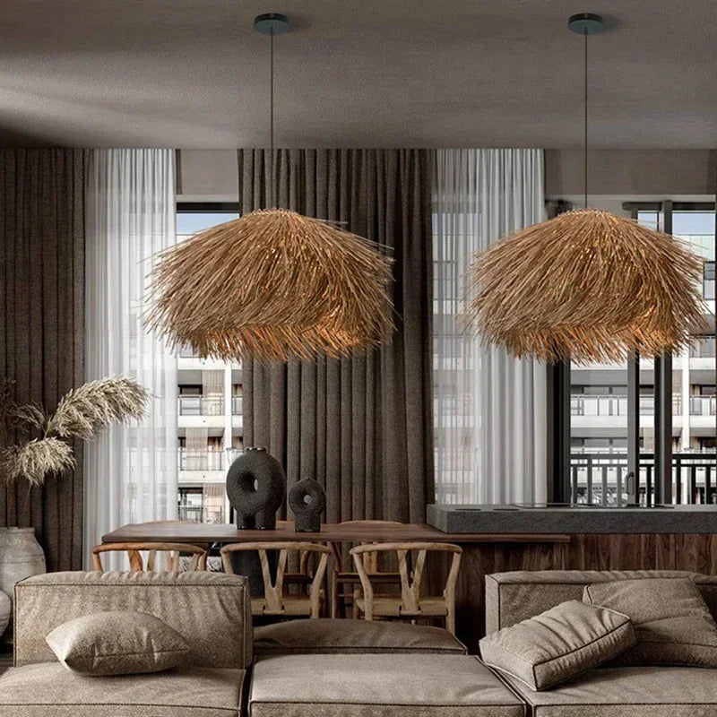 Wabi-sabi Style Rattan Chandelier