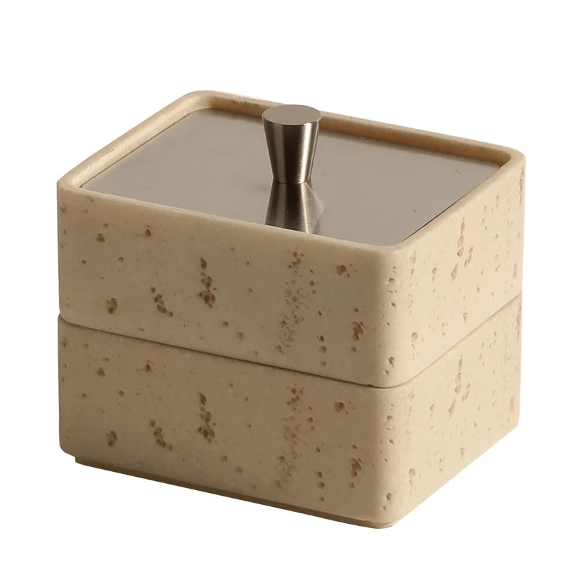 Marble Storage Trinket Box-Modern Bathroom Accessories-Velvet & Vigor