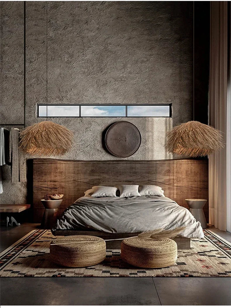 Wabi-sabi Style Rattan Chandelier