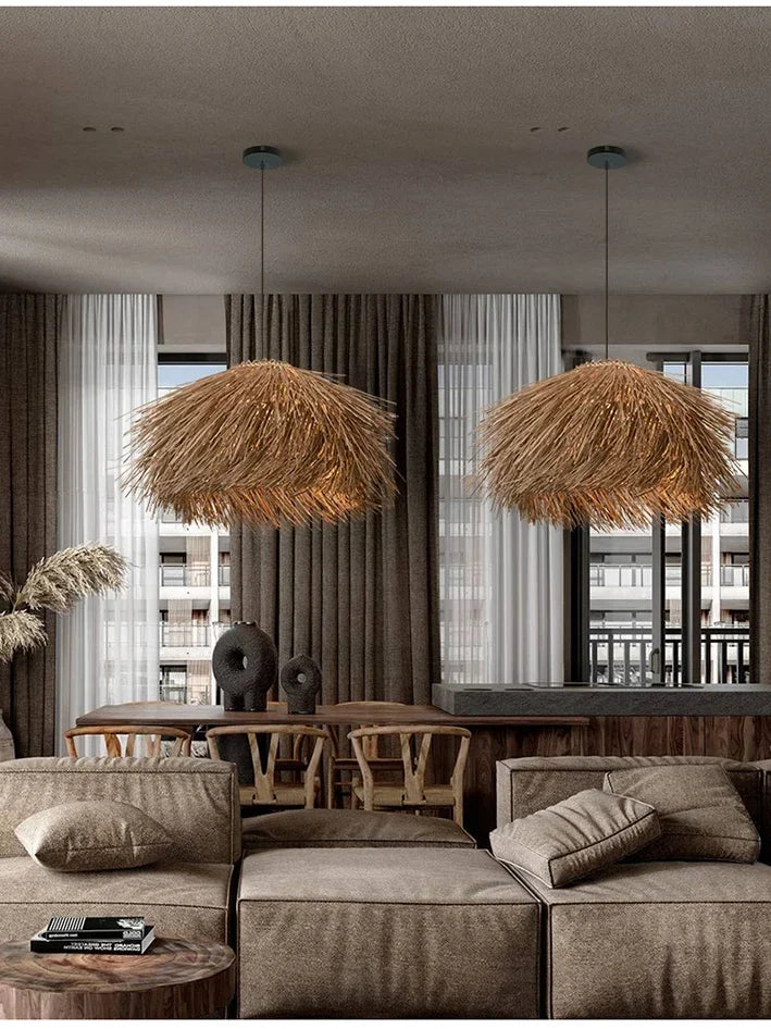 Wabi-sabi Style Rattan Chandelier