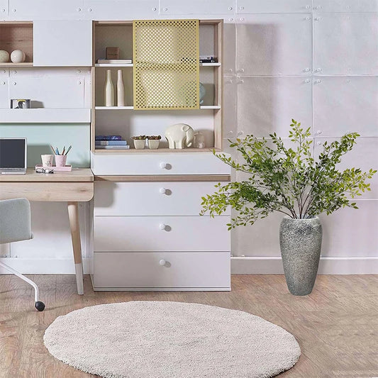 Velvet & Vigor-Artificial Eucalyptus-110cm-Green;Brown-Faux Flower Branch