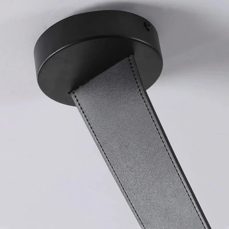 Leather Belt Glass LED Ceiling Chandelier | Minimalist Home Decor - Velvet&Vigor