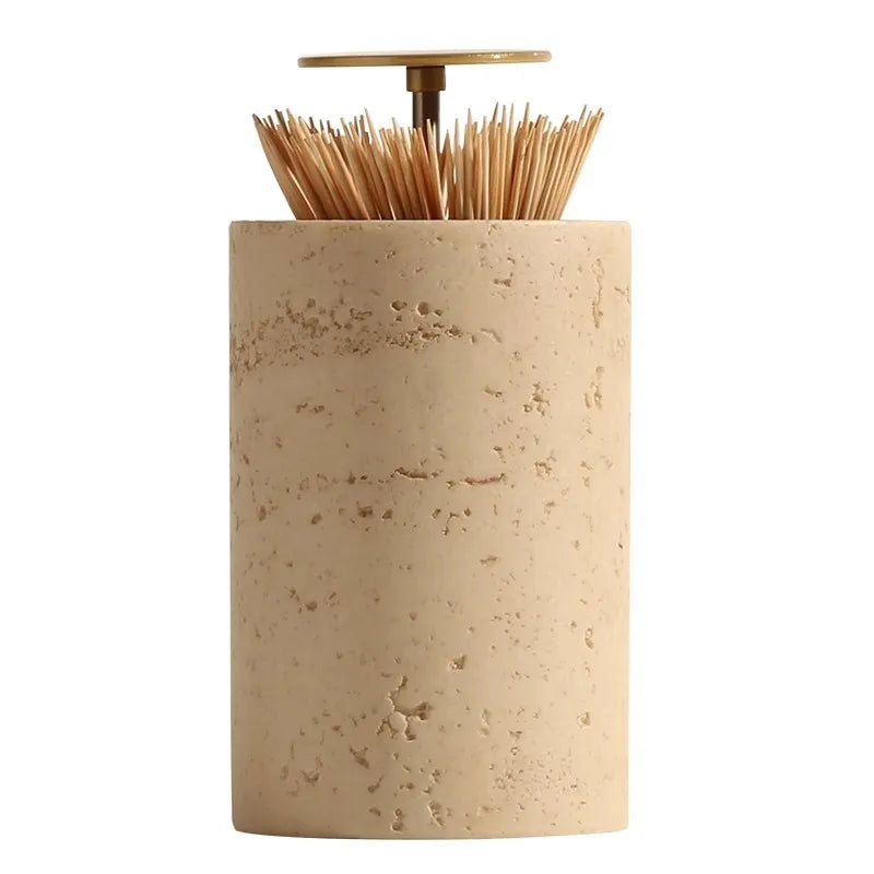 Marble Toothpick Holder-Modern Bathroom Storage-Velvet & Vigor