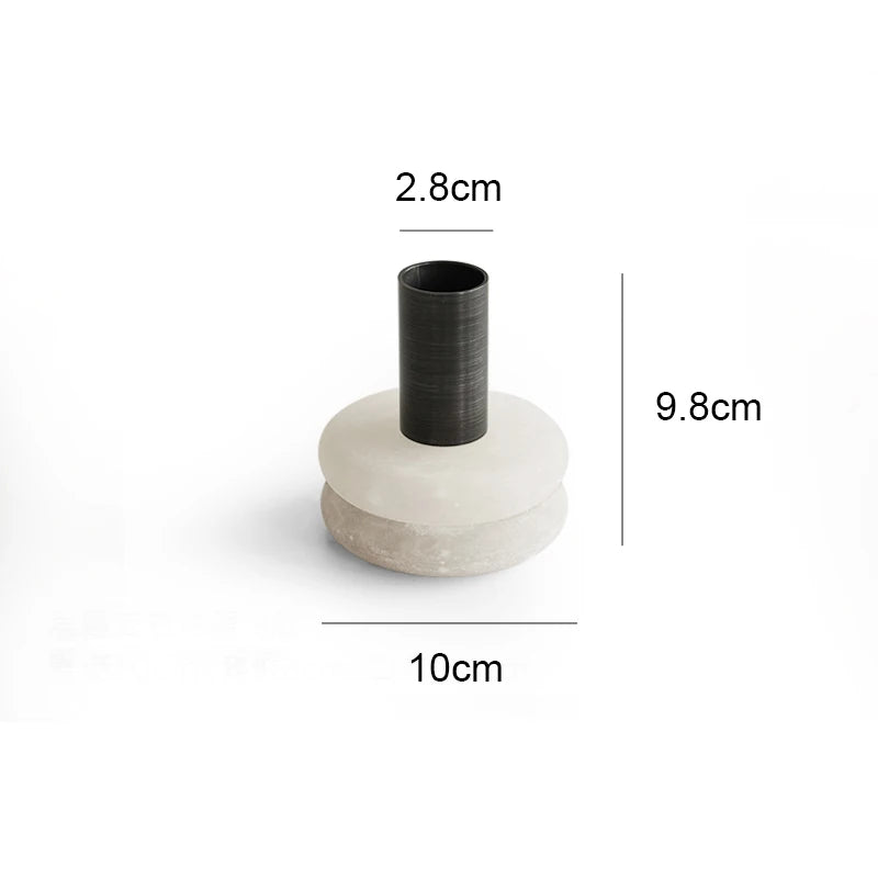 Onyx White Marble Vase-Modern Interiors-Home Accessories-Velvet&Vigor
