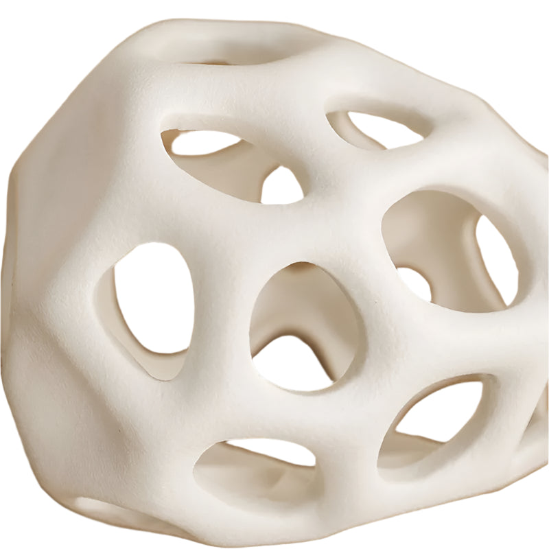 Ceramic Hollow Cut Out Vase-White;Black-Modern Home Decor-Velvet&Vigor
