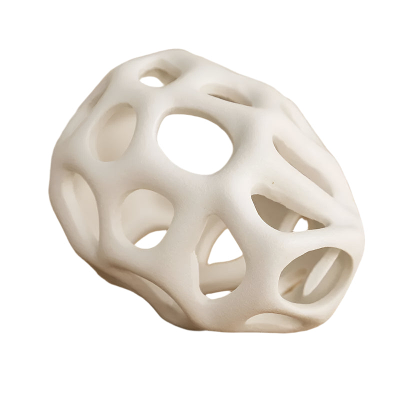 Ceramic Hollow Cut Out Vase-White;Black-Modern Home Decor-Velvet&Vigor