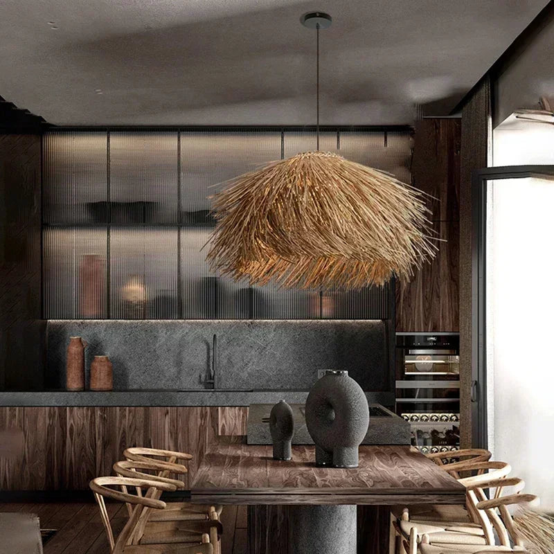 Wabi-sabi Style Rattan Chandelier