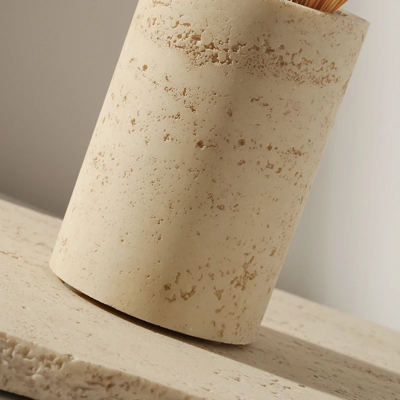 Marble Toothpick Holder-Modern Bathroom Storage-Velvet & Vigor