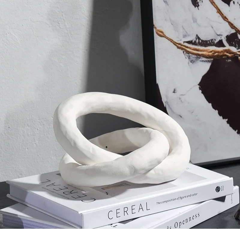 Black Knot Sculpture-Modern Decorative Accessories-Media Wall-Velvet & Vigor