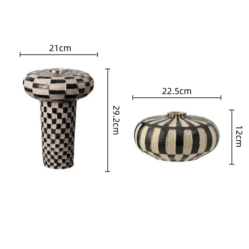 Alice Handmade Vase-Black, White-Modern Interiors-Decorative Accessories-Velvet&Vigor
