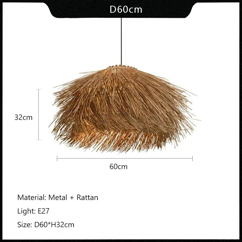 Wabi-sabi Style Rattan Chandelier